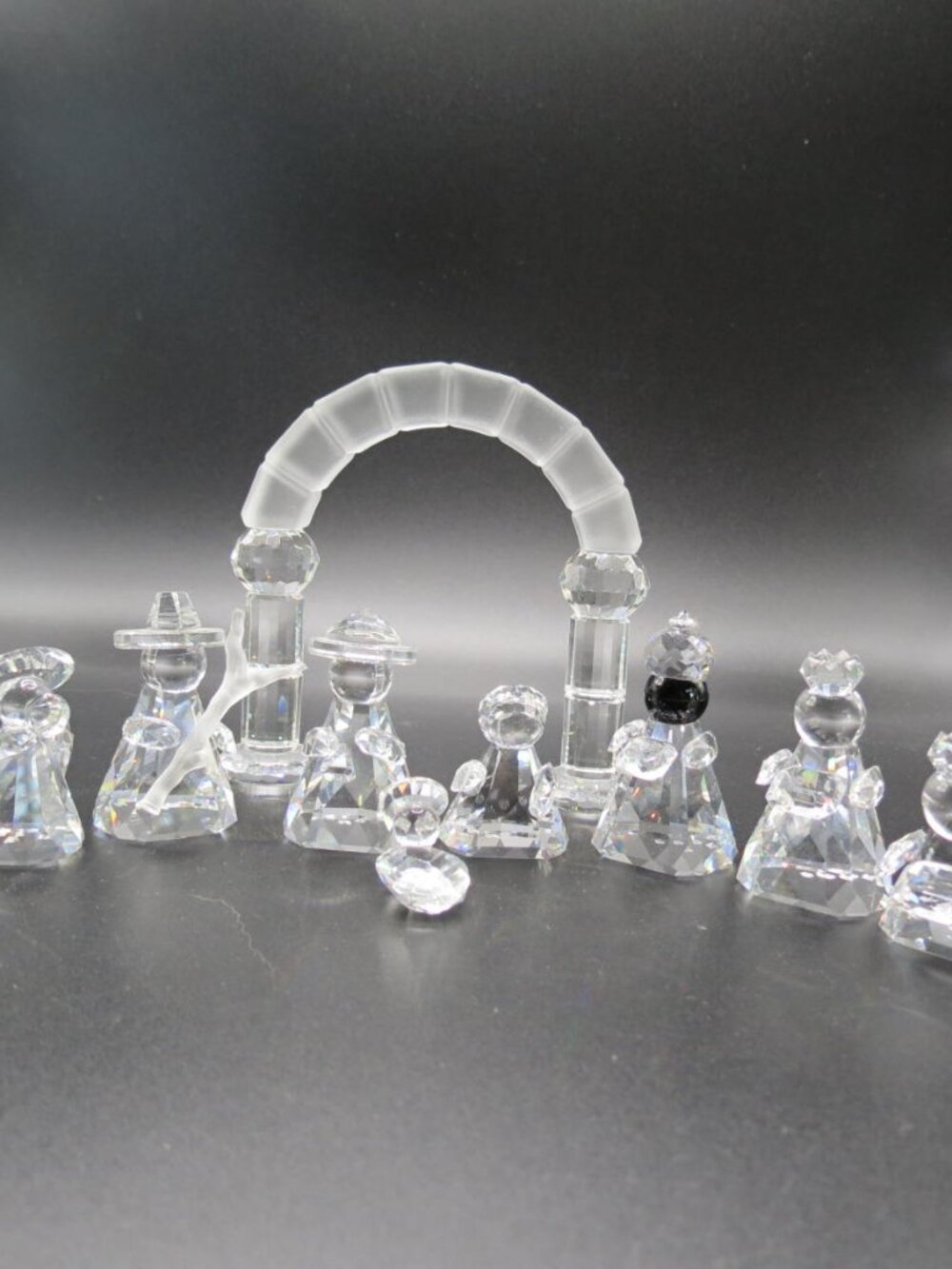 VTG Swarovski Crystal Nativity Mini Set Holy Family 9 Piece Retired 1993 w/boxes